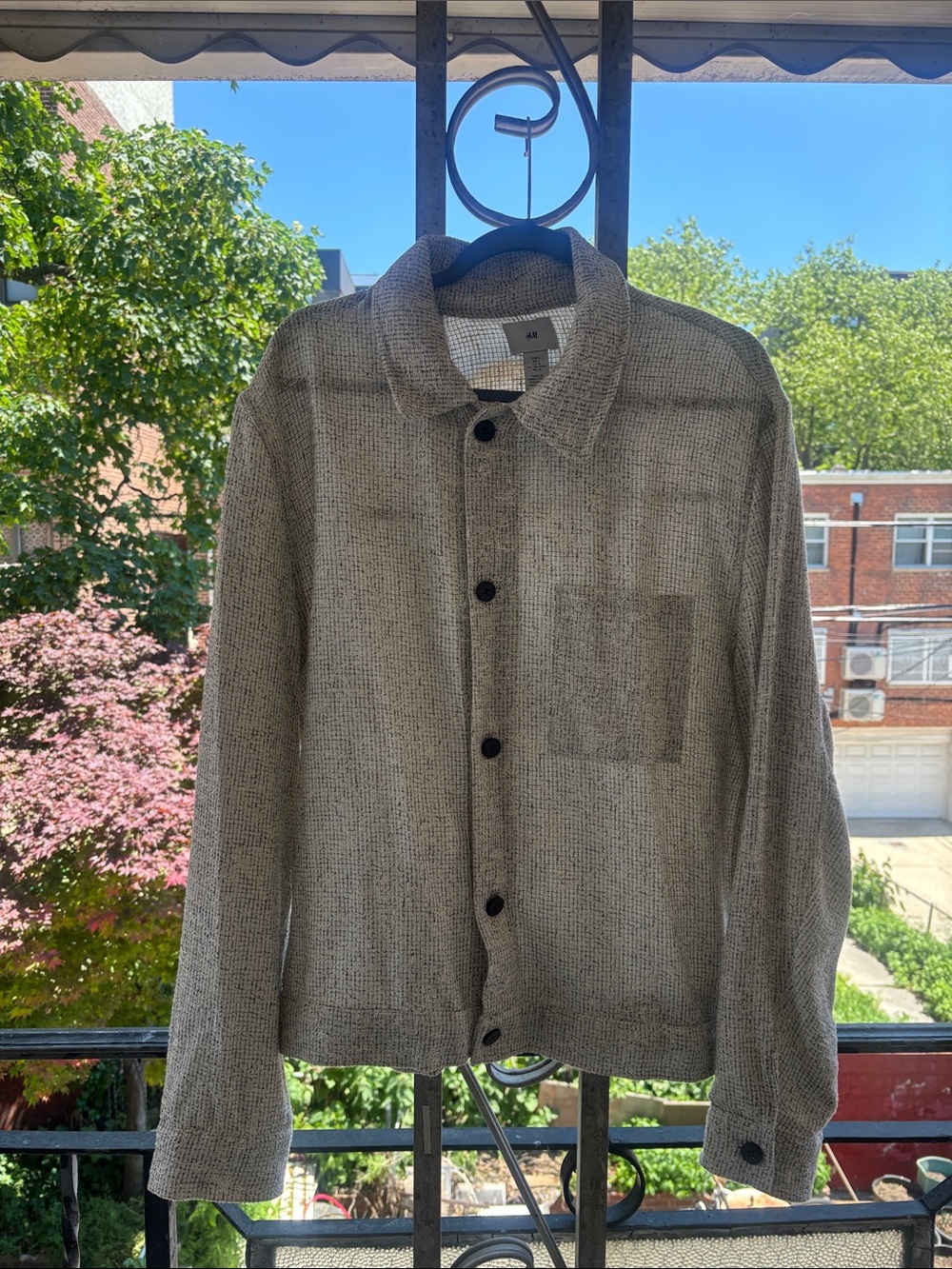 H&M Light Beige Knit Shirt Jacket